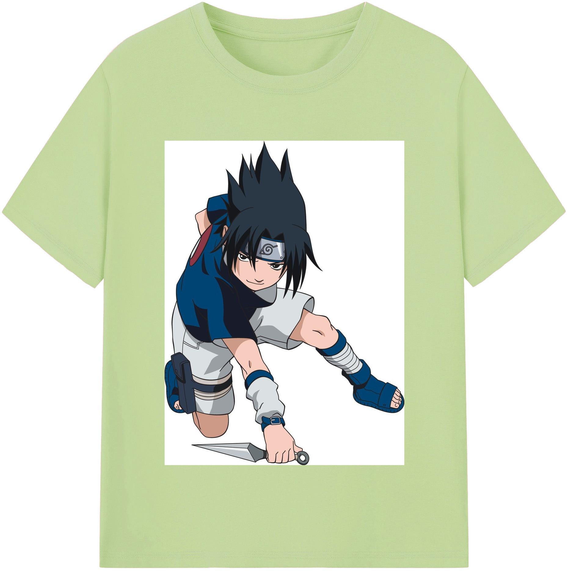 （画像用） NARUTO -ナルト- うちは サスケ Uchiha Sasuke 綿100％半袖Tシャツ（フロントプリント）